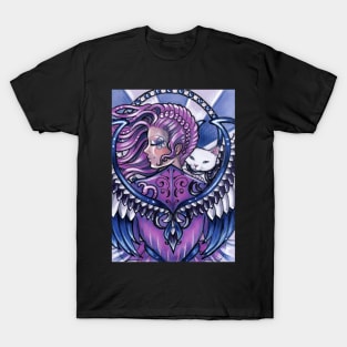 Guardian Angel and White Cat T-Shirt